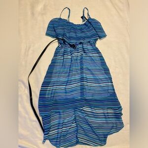 High & Low Blue Stripe Dress